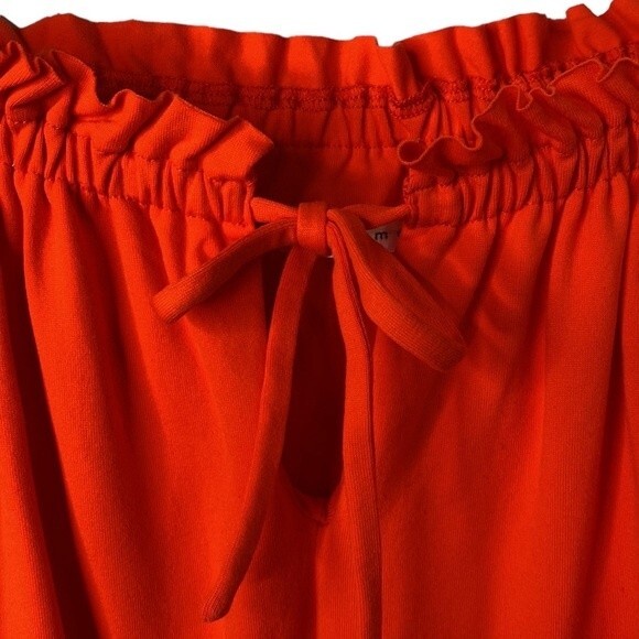 Susana Monaco Cold Shoulder Knot Front Ruffle Trim Blouse Flutter Sleeve Vibrant - Picture 3 of 11